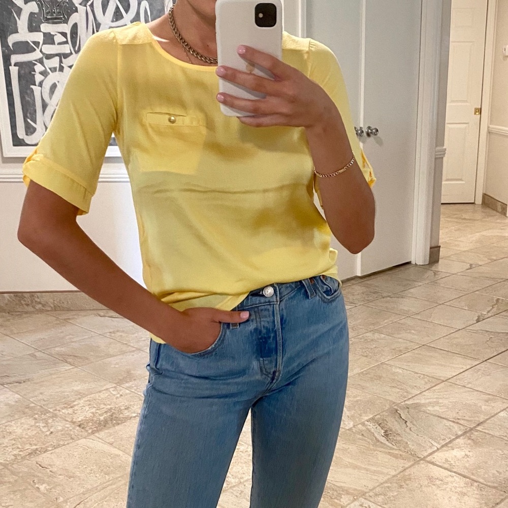 Banana Republic Yellow Silk Blouse